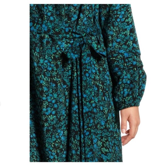 Terra & Sky Women's Plus Size Shirred Mini Dress, Small Disty/Black Soot - Picture 3 of 4